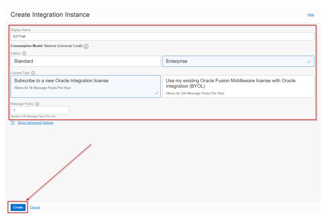 subscribe to a new oracle integration instances