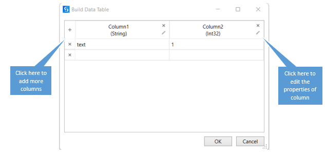 Click on Data Table and Configure column as per requirements.