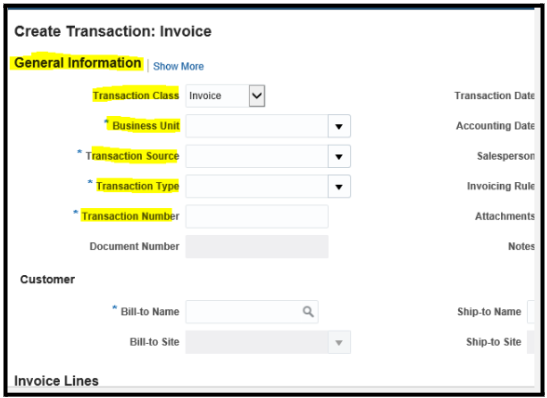 Create transaction invoice